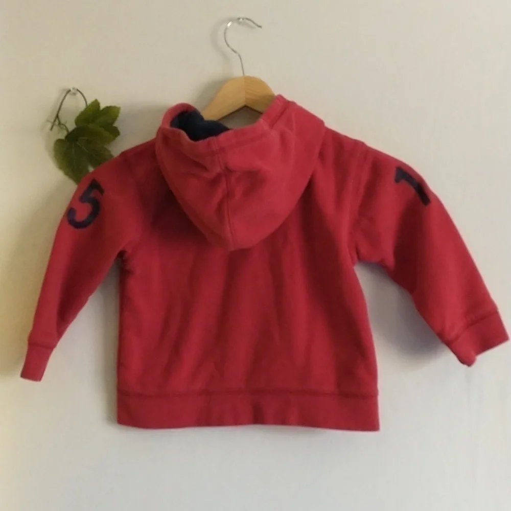 OshKosh B'gosh 3T Boys Kids Red Sweatshirt Hoodie Classic Preppy Cozy